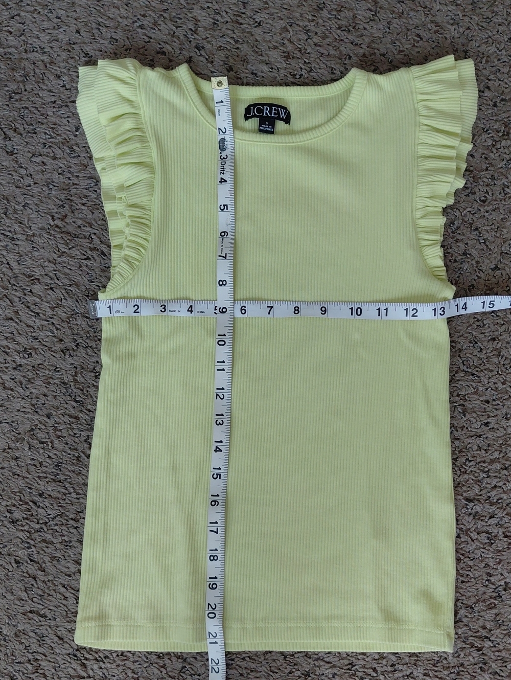 J.Crew Lemon Ruffle-Sleeve Ribbed Tank Top - Picture 4 of 5